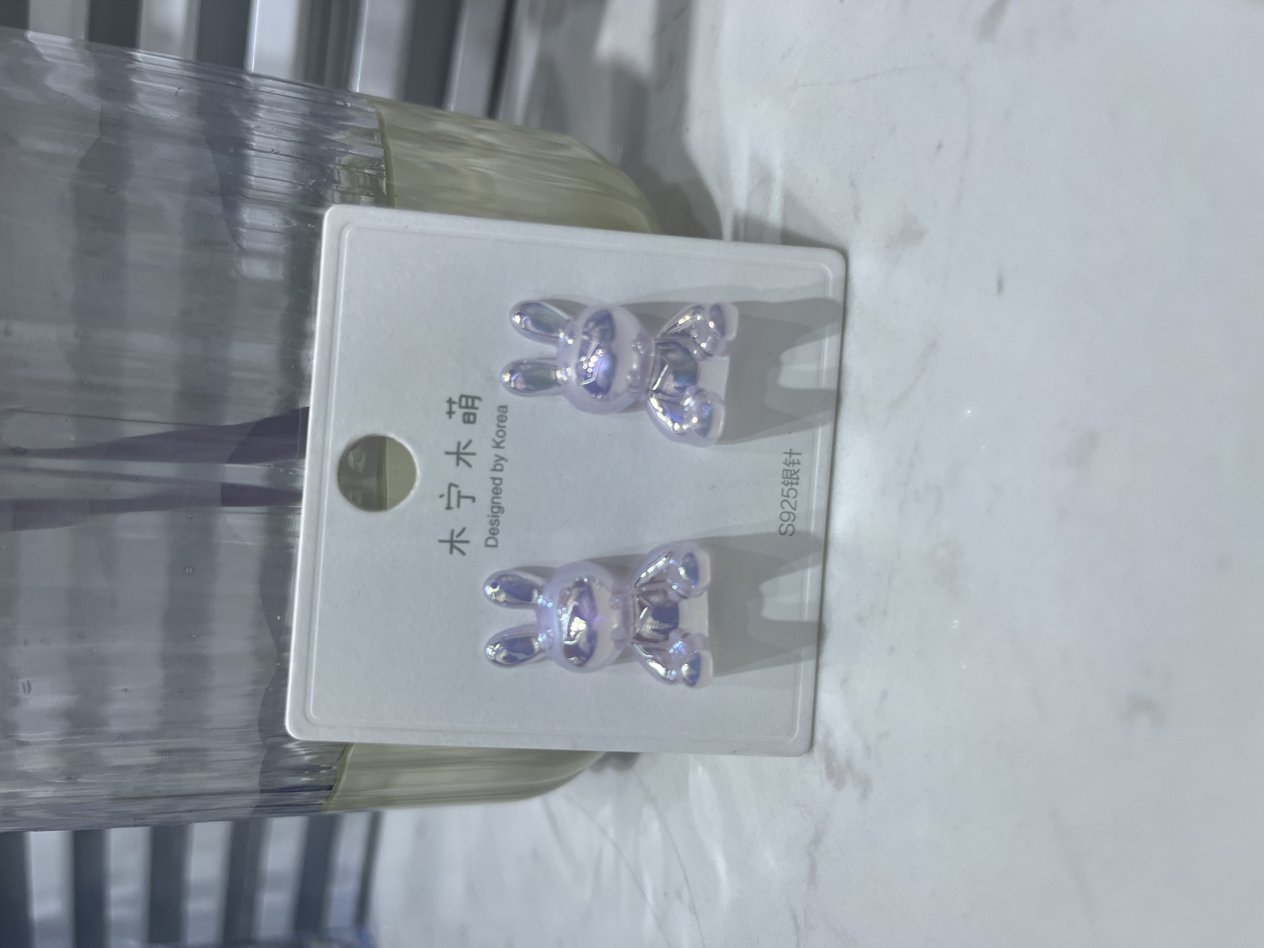 七彩耳环 星空兔子耳饰 精致饰品 轻奢耳环 时尚潮流耳饰品 简约耳环装饰卡通耳环饰品耳饰饰品耳环铁皮耳环耳饰不锈钢圆耳环