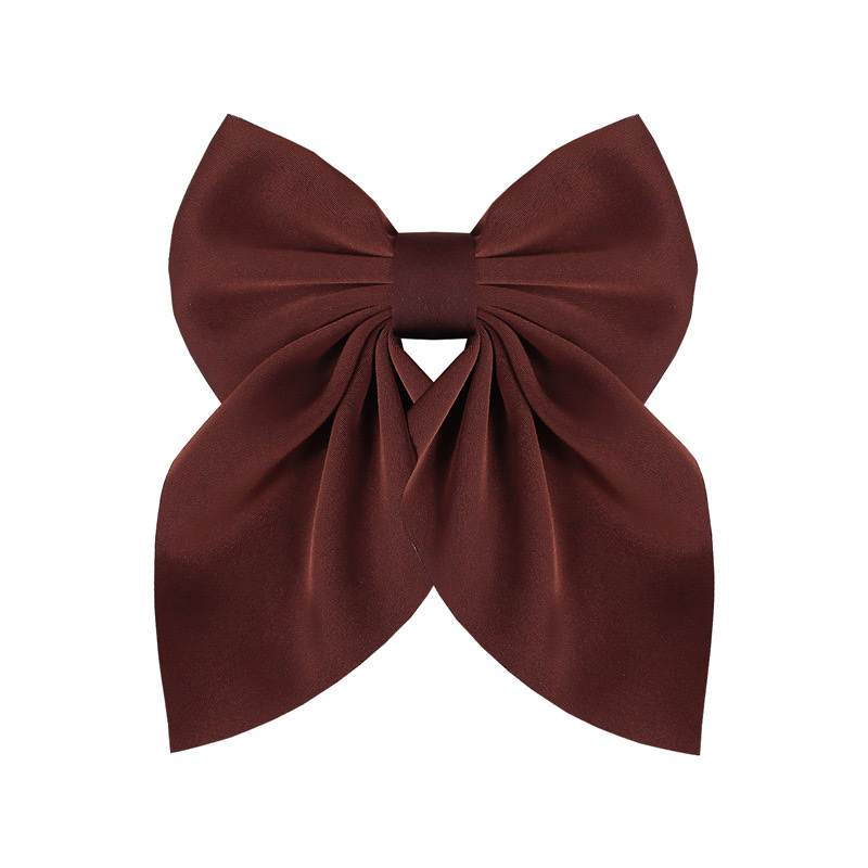 咖色系美拉德飘角蝴蝶结发夹纯色布艺缎面发卡跨境女生领结发饰 发夹发饰详情图9
