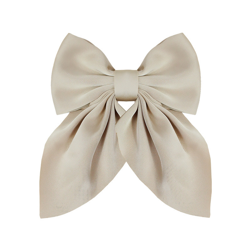 咖色系美拉德飘角蝴蝶结发夹纯色布艺缎面发卡跨境女生领结发饰 发夹发饰详情图5