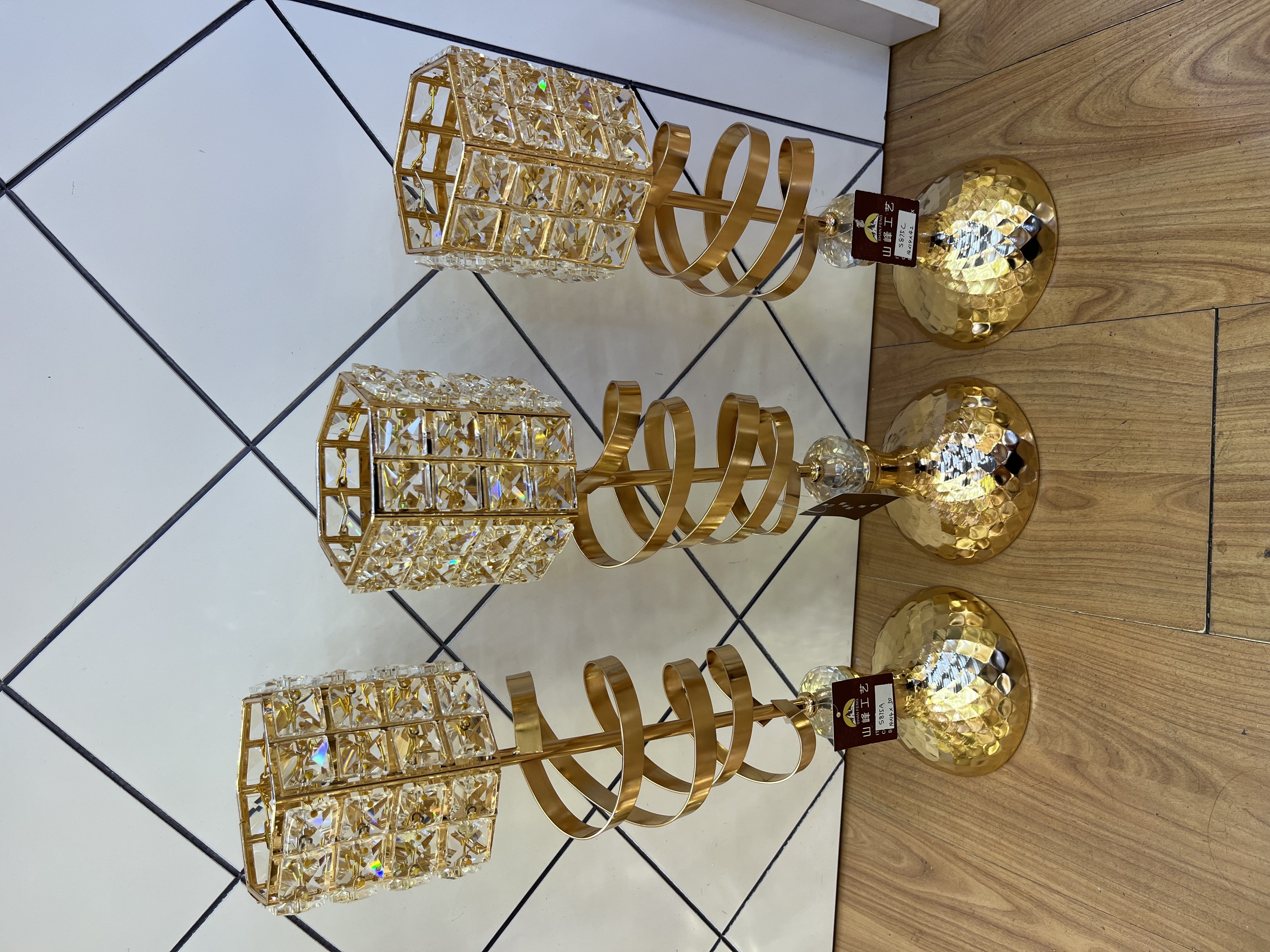 S875C新款烛台 水晶玻璃烛台 金属烛台 欧式烛台装饰工艺品产品图