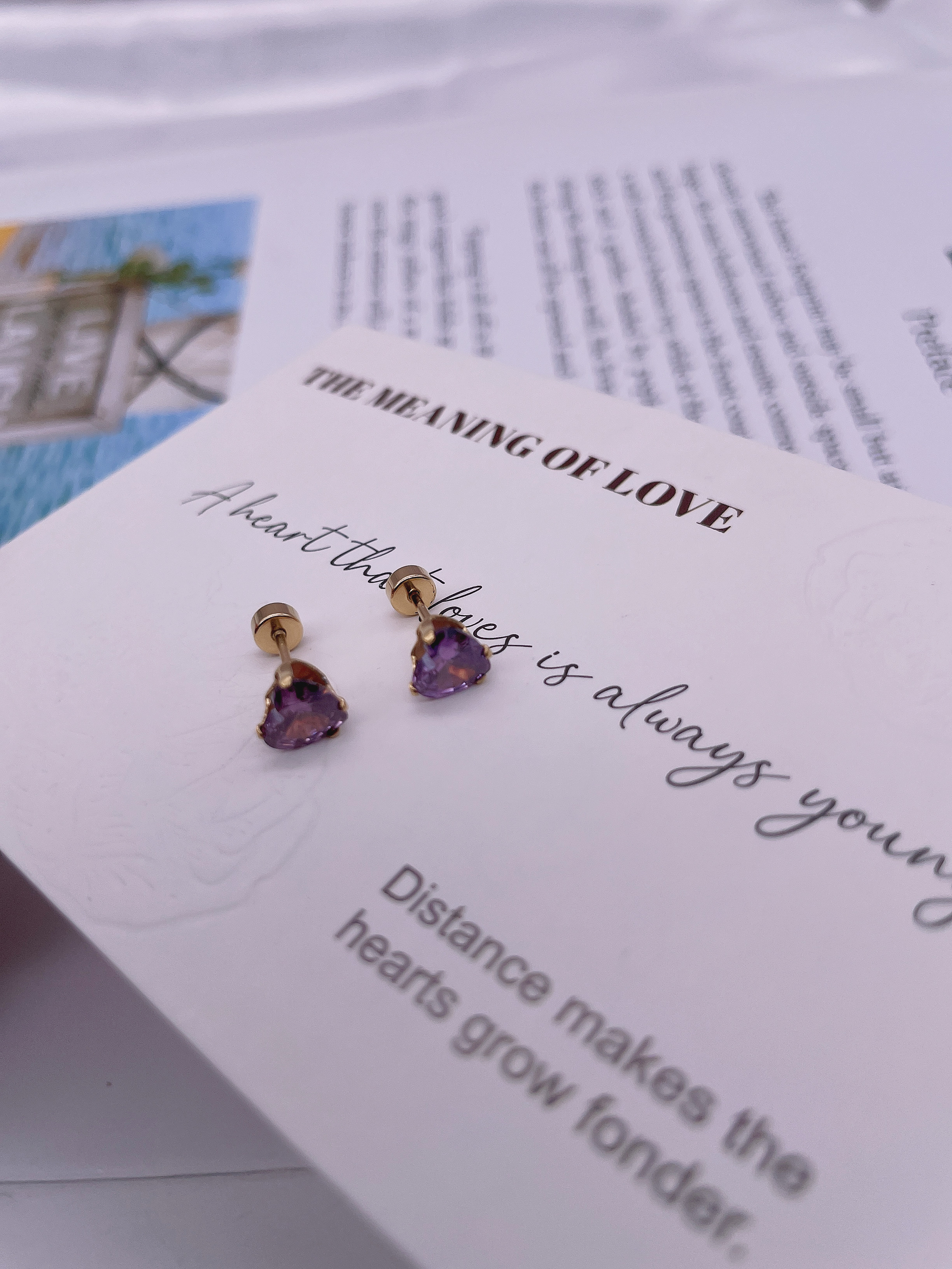 彩色心形锆石耳骨钉气质女士饰品钢针耳环独特气质饰品打造独特你细节图