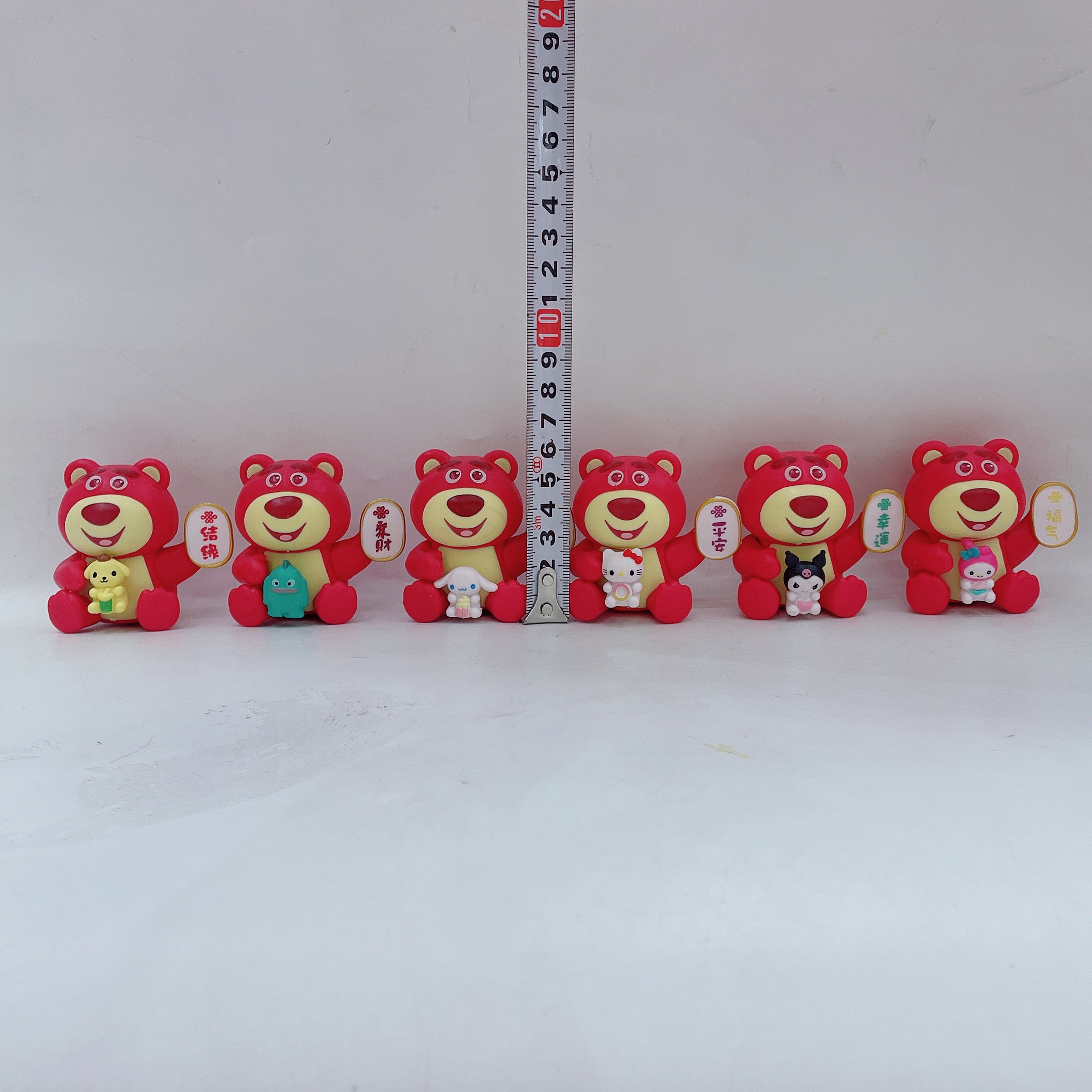 6 Cute Strawberry Bear plush car ornaments Cake Series gifts pic 2