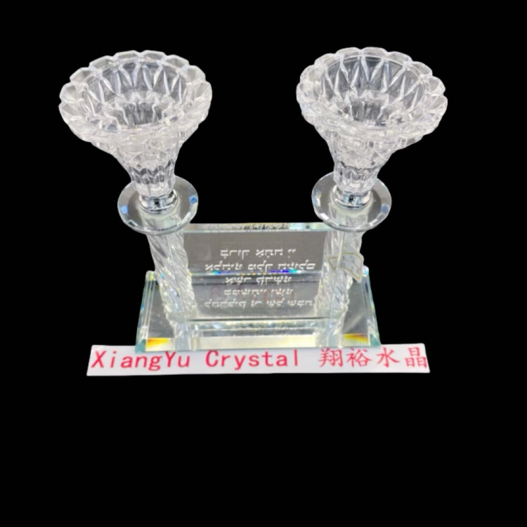 厂家直销水晶工艺品摆件以色列产品水晶工艺品水晶烛台装饰细节图