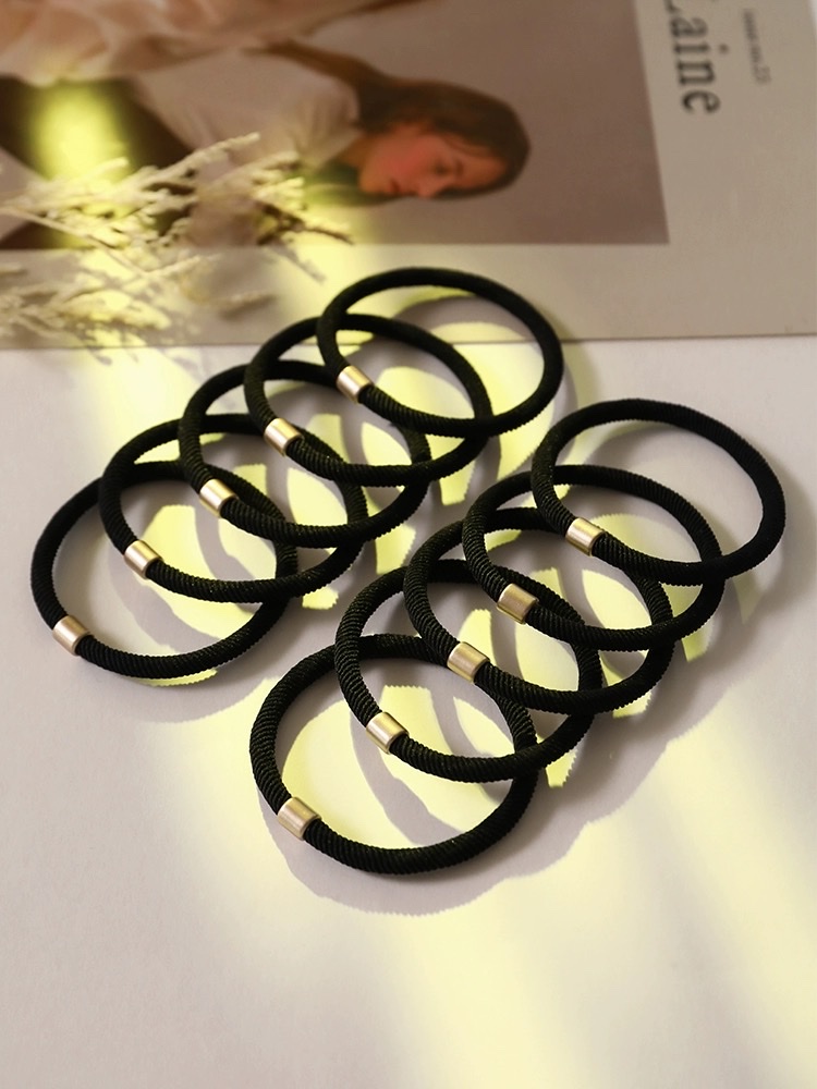 Black silk scarf headwear, hair accessory set, hair band, hair tie, hair binding wonder, elegant and long-lasting, never loose, a must-have for ladies Specification image