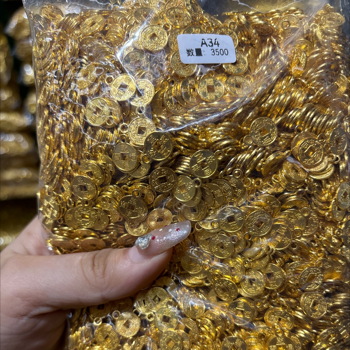 Acrylic copper skin bead jewelry accessories, resin soft clay handcrafted material bead stringing accessories, DIY bracelet and necklace material jewelry accessories