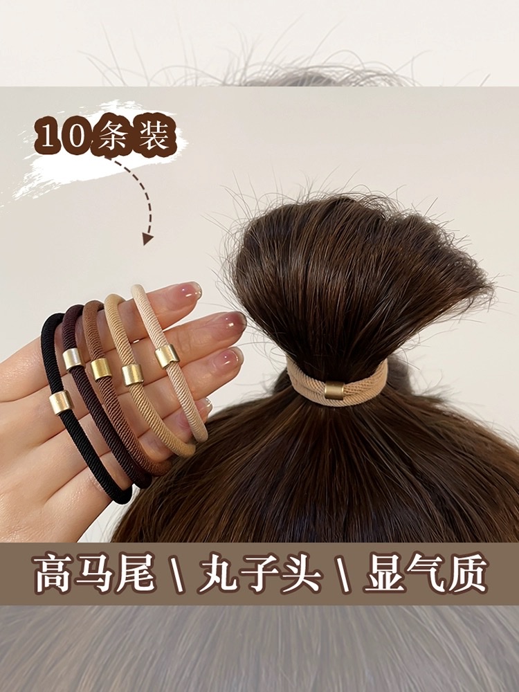 Black silk scarf headwear, hair accessory set, hair band, hair tie, hair binding wonder, elegant and long-lasting, never loose, a must-have for ladies detail image 2