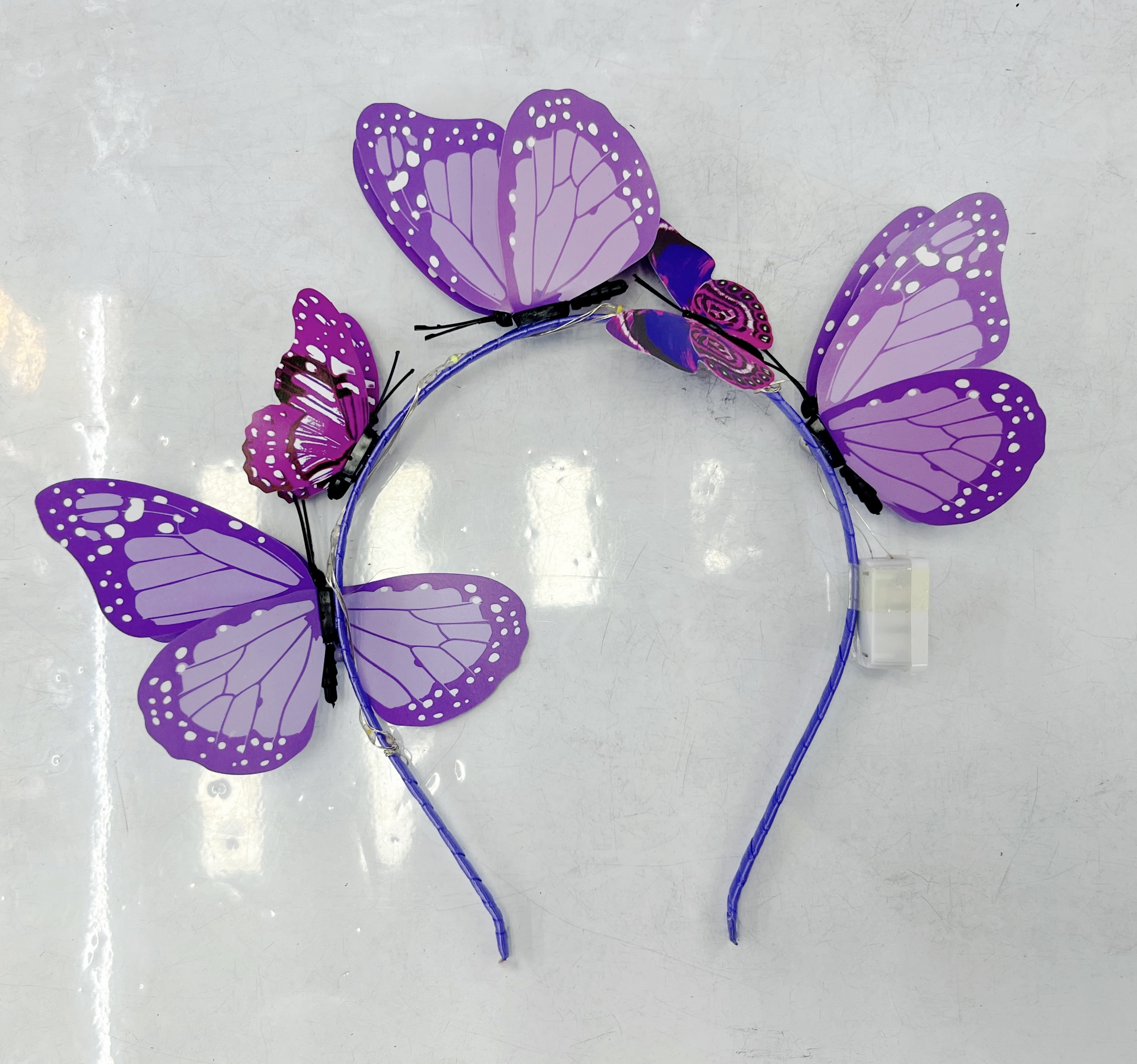 发光蝴蝶发箍，摆地摊，外贸爆款头饰细节图