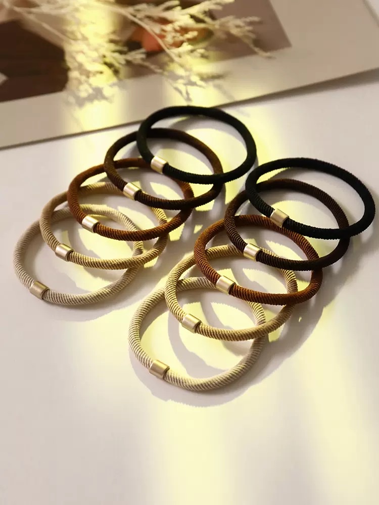 Black silk scarf headwear, hair accessory set, hair band, hair tie, hair binding wonder, elegant and long-lasting, never loose, a must-have for ladies details Picture
