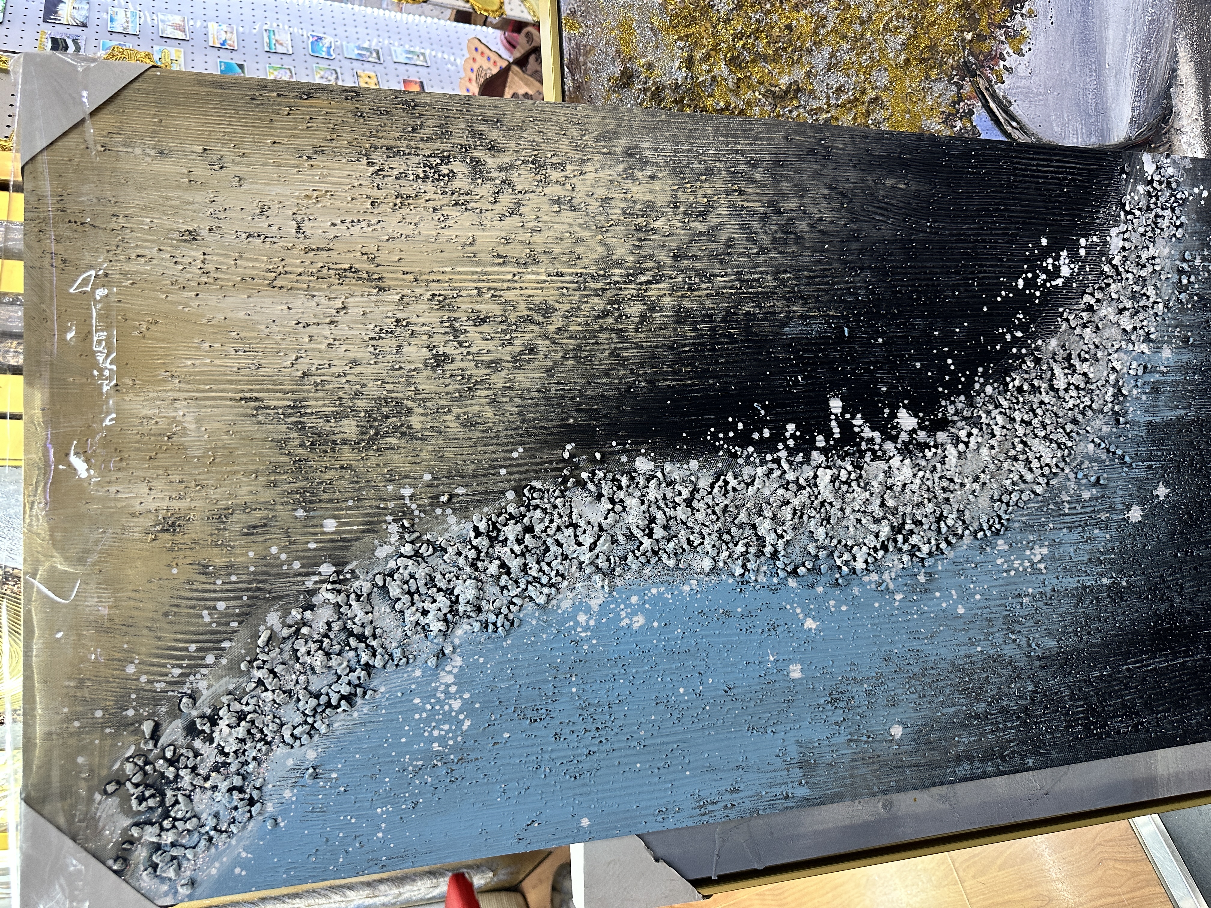 Seaside handcrafted oil painting decoration, fantasy living room decoration, modern art, niche creativity, simple style decoration, with a strong sense of texture and creativity details Picture