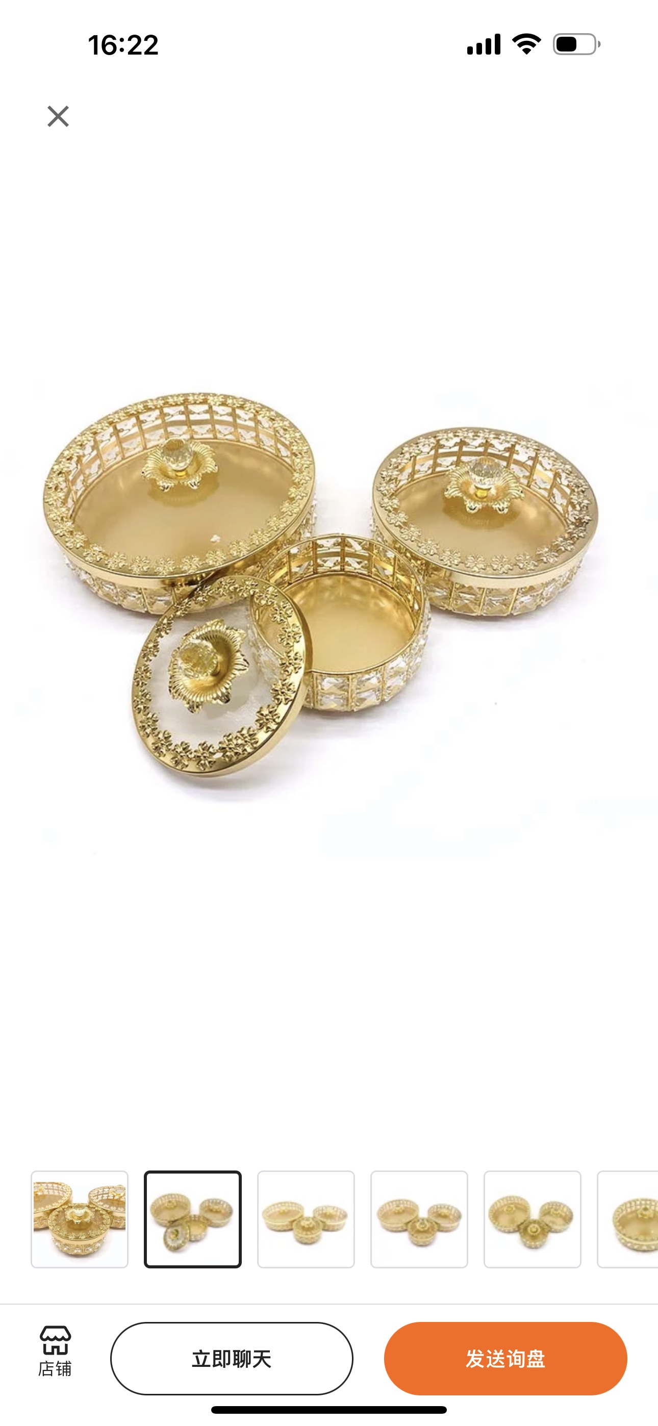 中东风格金色铁艺工艺品家居摆件糖果盒，出口内销详情图3