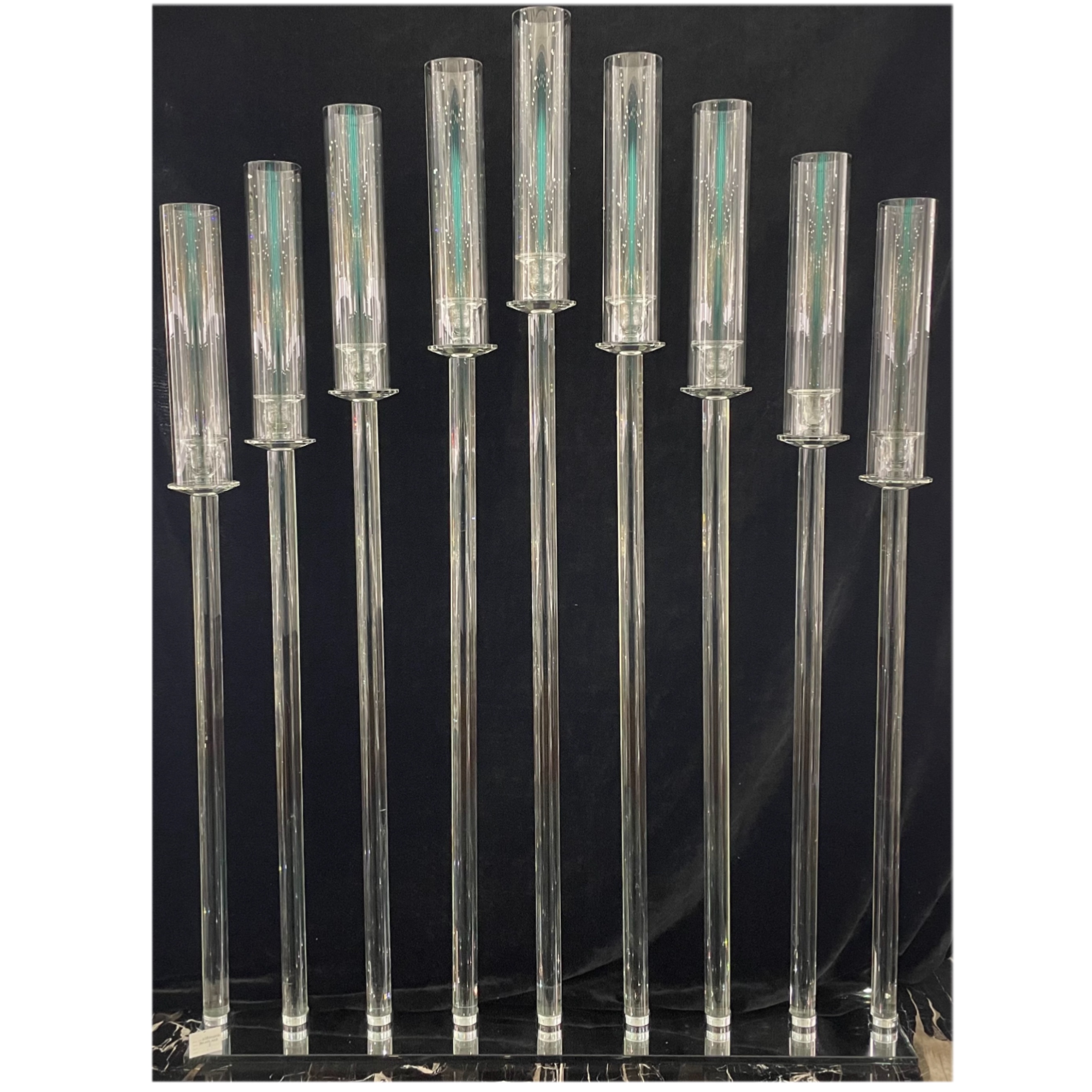 水晶烛台简约风 水晶质地时尚潮流新颖独特 直管子婚庆酒店道具烛台