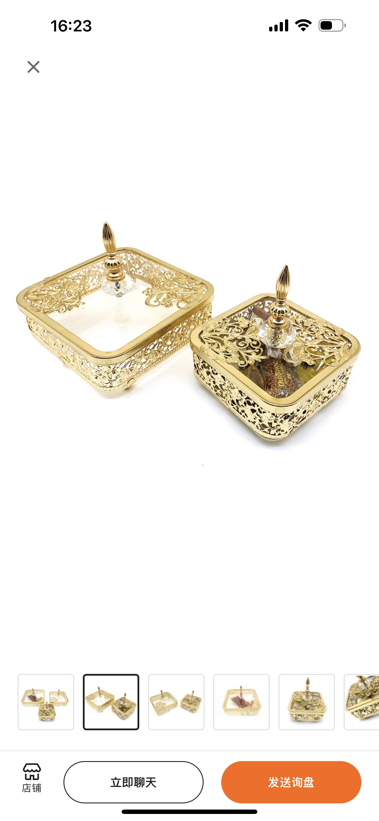 中东风格金色铁艺工艺品家居摆件糖果盒，出口内销详情图5