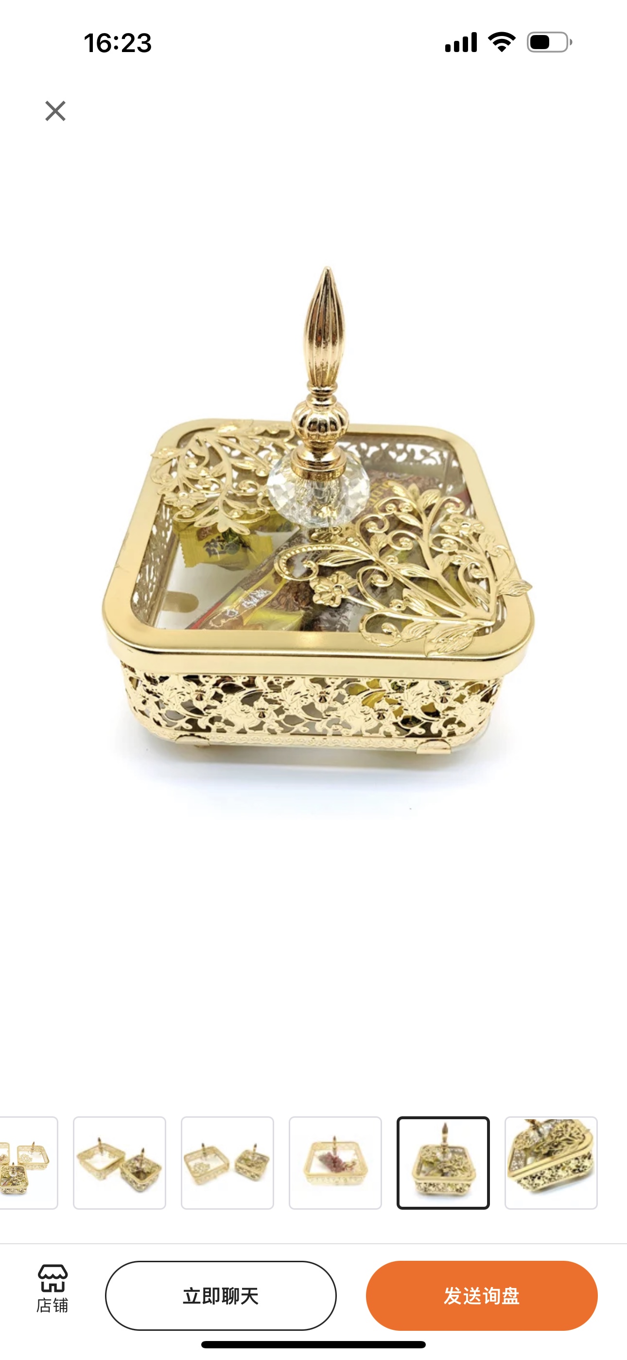 中东风格金色铁艺工艺品家居摆件糖果盒，出口内销详情图1