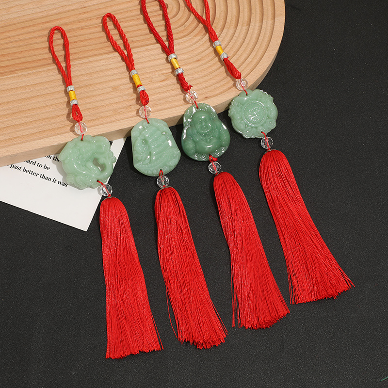 新款 琉璃 浅绿玉 车饰 挂件工艺品烛台装饰