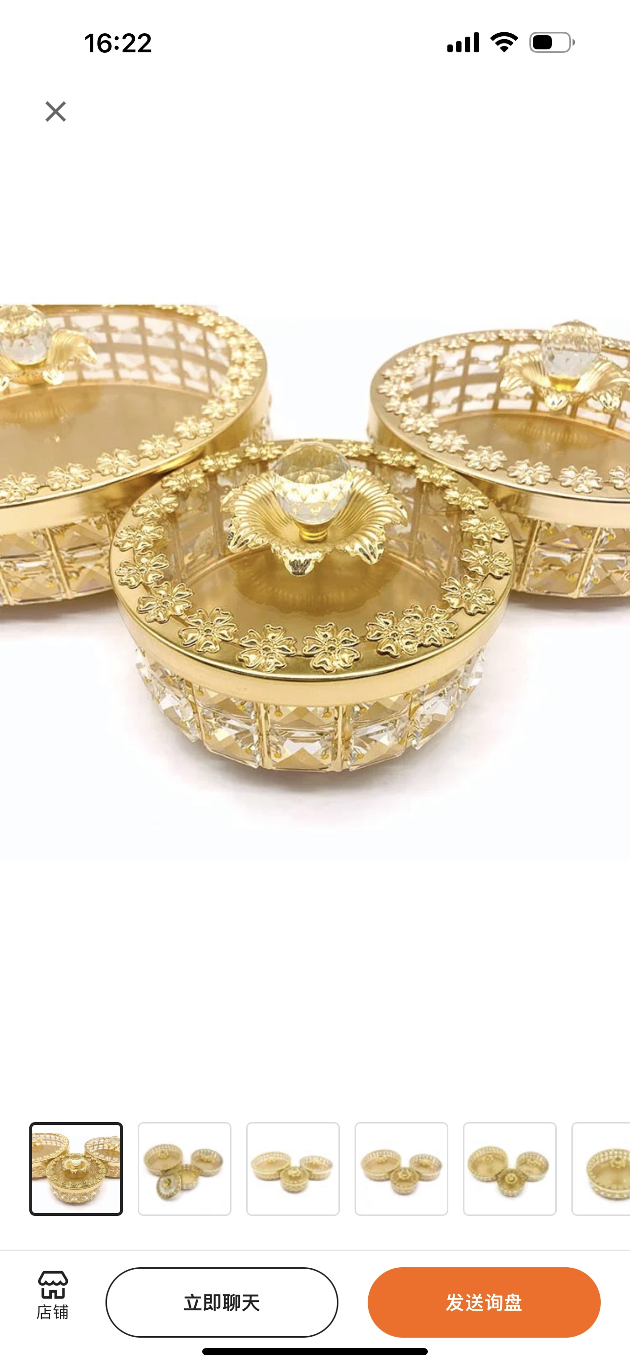 中东风格金色铁艺工艺品家居摆件糖果盒，出口内销详情图2