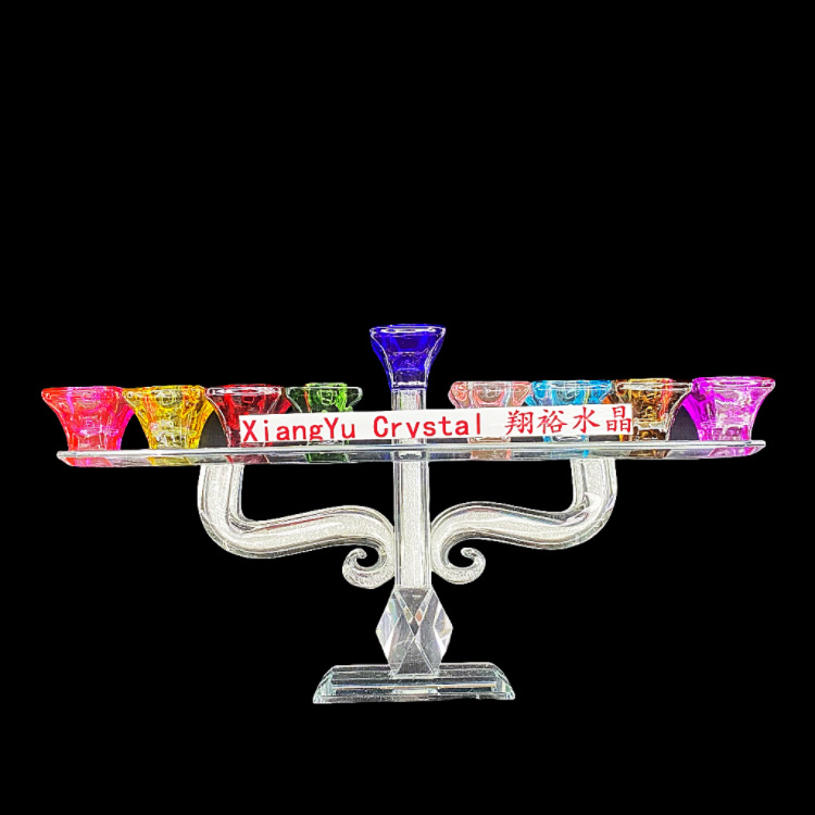 Crystal handicraft ornaments, Israeli products, horizontal nine-head crystal handicraft ornaments, decorative and creative home handicrafts details Picture