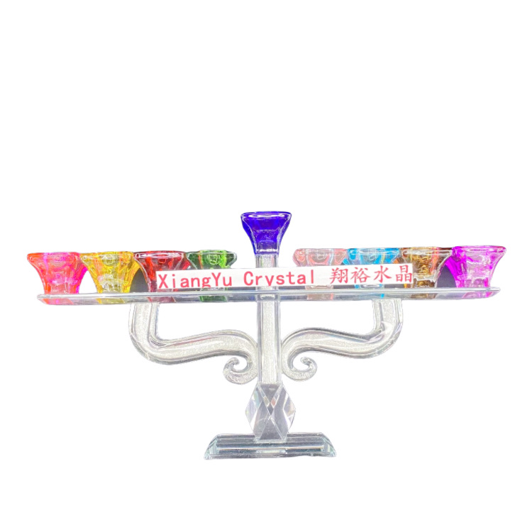Crystal handicraft ornaments, Israeli products, horizontal nine-head crystal handicraft ornaments, decorative and creative home handicrafts