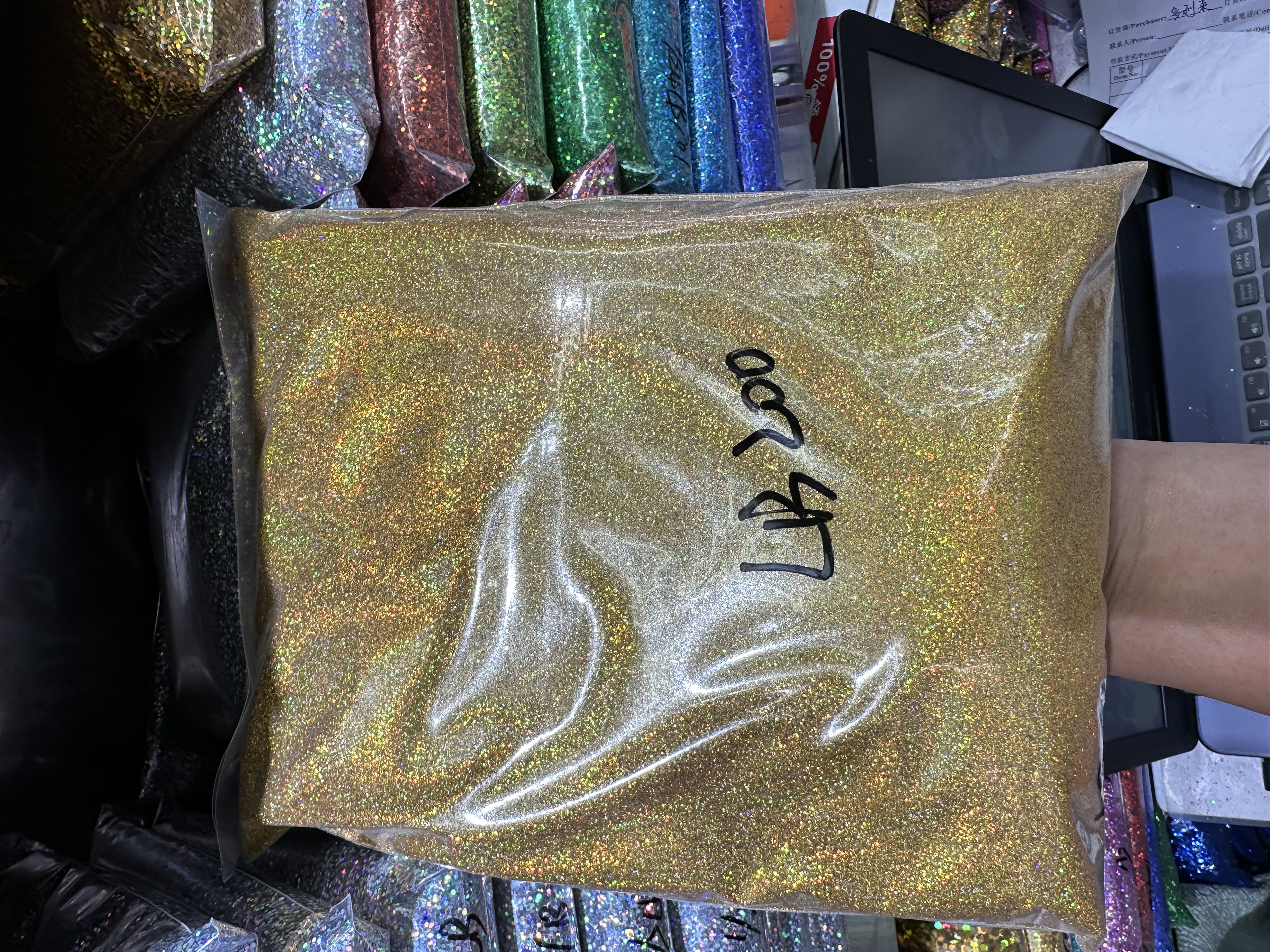 新品热销厂家直销美甲闪粉DIY金粉PET金葱粉异形亮片3cm1详情4