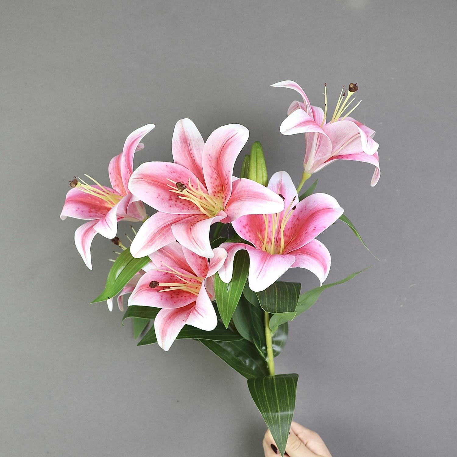 3D printed lilies, artificial flowers, flower bouquets, living room dining table flowers, decorative flower arrangements, vases, sets of ornaments detail image 5