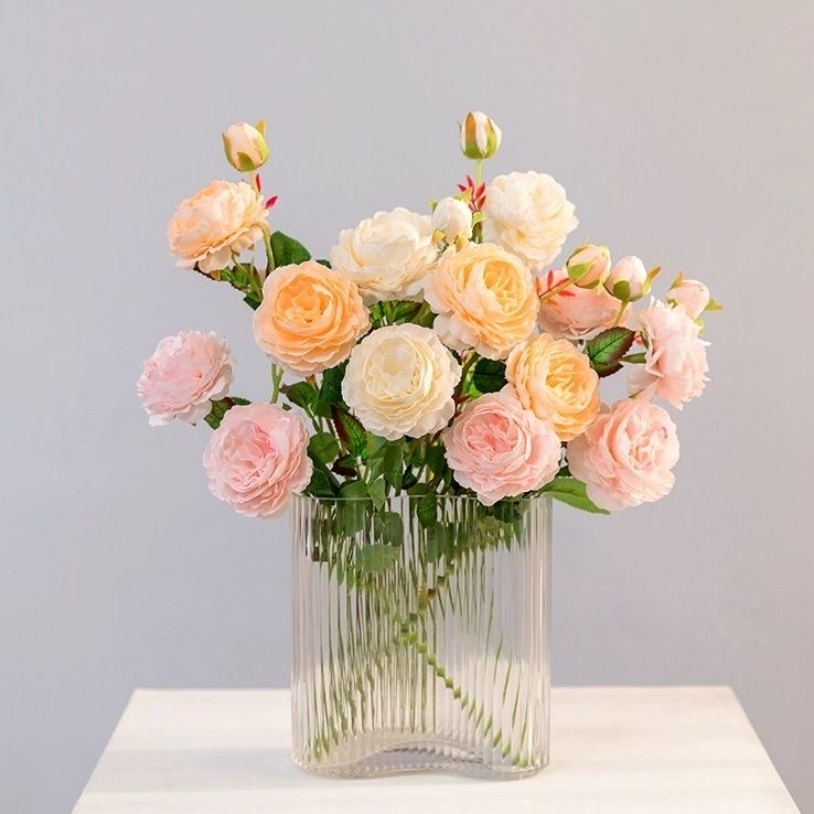 Artificial flowers, artificial flowers, peonies, rose bouquets, dried flowers, living room dining table decorations, peonies, decorative silk flowers detail image 4