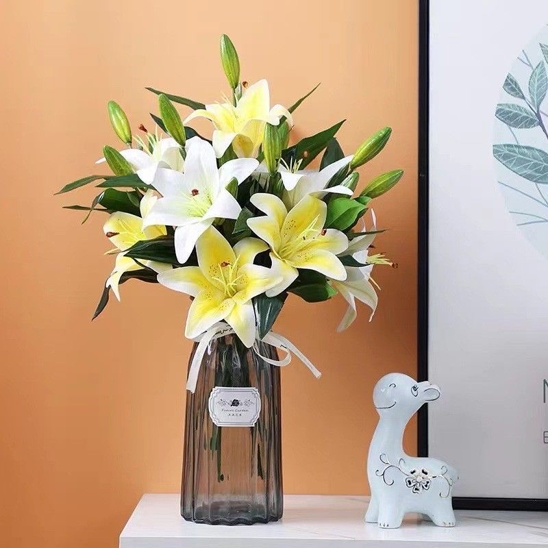 3D printed lilies, artificial flowers, flower bouquets, living room dining table flowers, decorative flower arrangements, vases, sets of ornaments Specification image