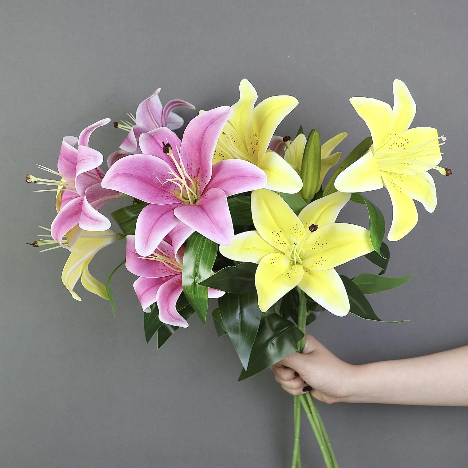 3D printed lilies, artificial flowers, flower bouquets, living room dining table flowers, decorative flower arrangements, vases, sets of ornaments detail image 6