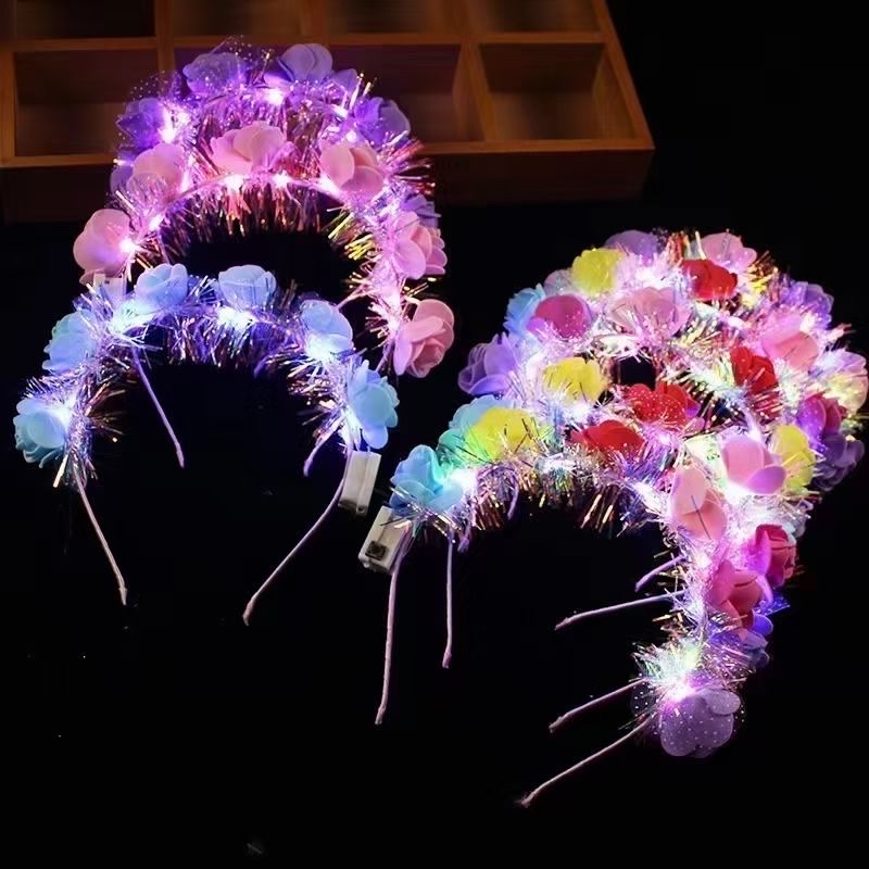 发光发箍，金丝花朵发光发箍