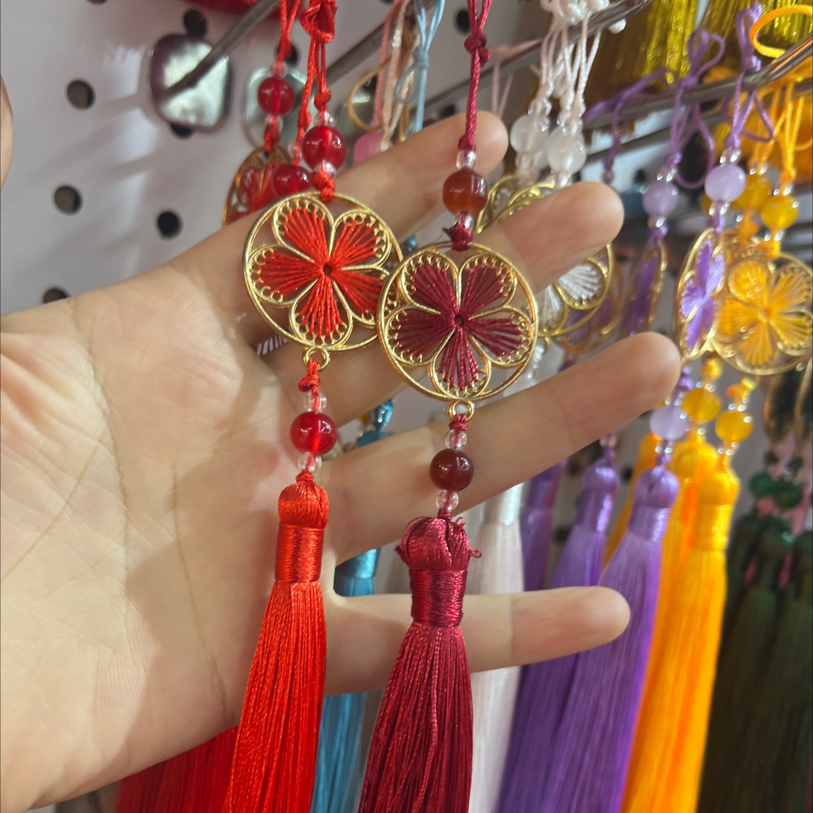 包装礼品盒流苏、儿童古风头饰服装配饰、diy手工香包流苏礼品汽车挂件吊穗细节图