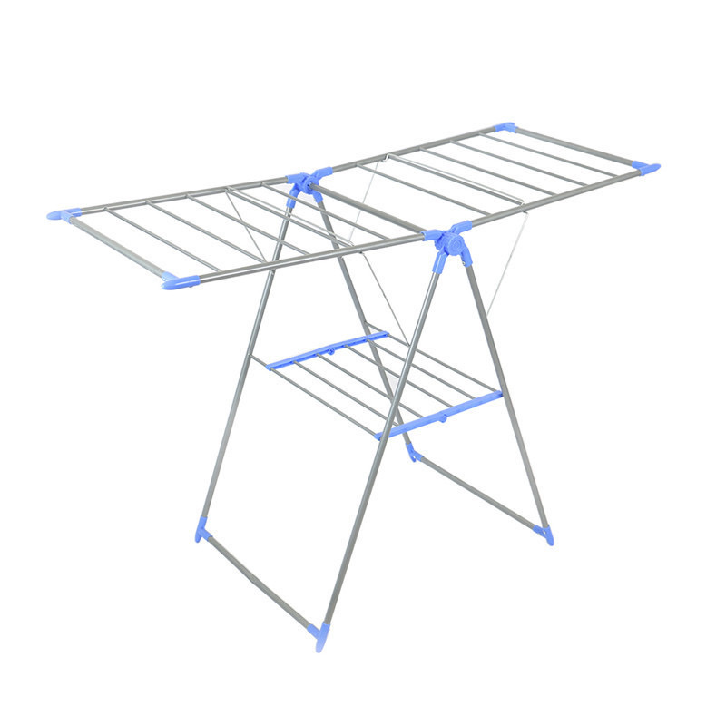 翼型晾衣架折叠免安装阳台衣架落地置地式蝴蝶型晾晒架工厂直销 细节图