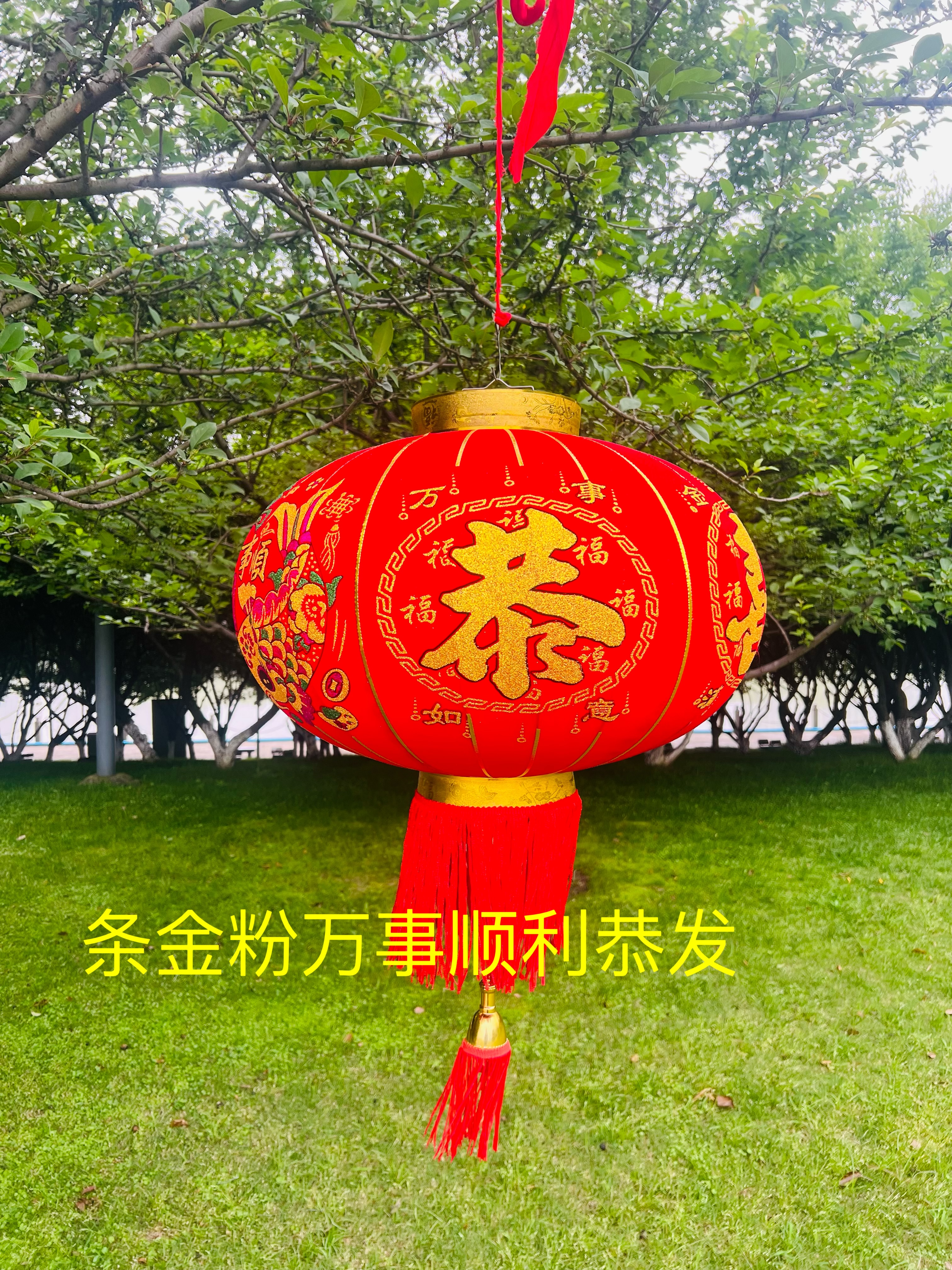 金粉万事顺利恭喜发财灯笼详情图3