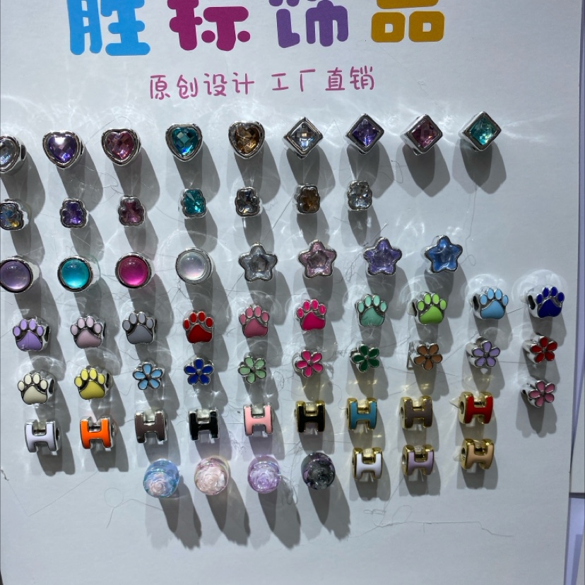 手工DIY饰品配件 亚克力电镀五角星大孔串珠笔配件详情图3