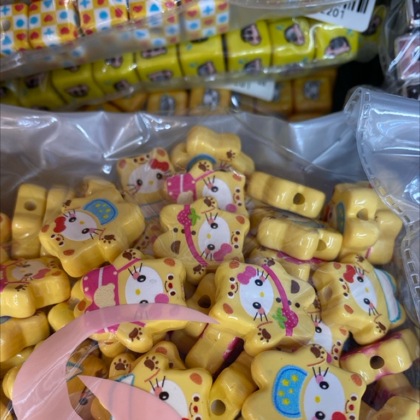 DIY饰品配件专用 胜标饰品 猫头小熊印花烤漆串珠笔配件详情图3