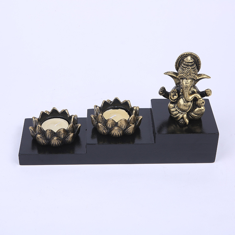 异国风情仿古色古铜Ganesha象神摆件 莲花烛台佛龛工艺品家居装饰礼品电影同款摄影道具小摆社收藏品手工制作精美首饰盒产品图