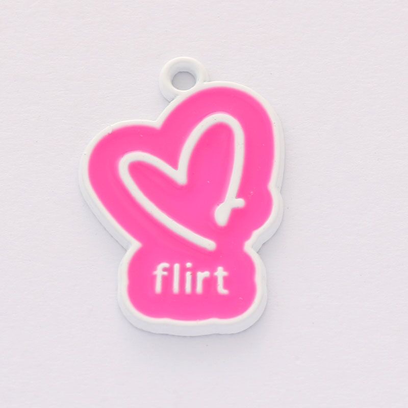 Cross-border fashion style Valentine's Day English marry killit,flirt heart handmade pendant necklace accessory pendant detail image 2