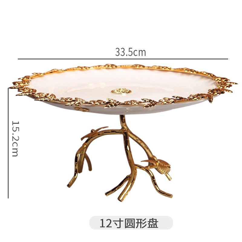 北欧陶瓷水果盘客厅家用茶几糖干果甜品盘下午茶点心架蛋糕盘详情图8