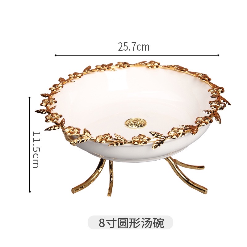 北欧陶瓷水果盘客厅家用茶几糖干果甜品盘下午茶点心架蛋糕盘详情图12