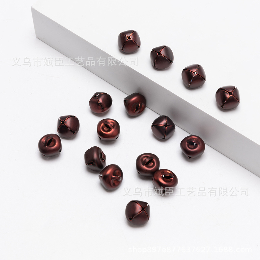 1.5十字铃铛哑光酒红色 圣诞铃铛 节日喜庆用品书签复古收纳盒产品图