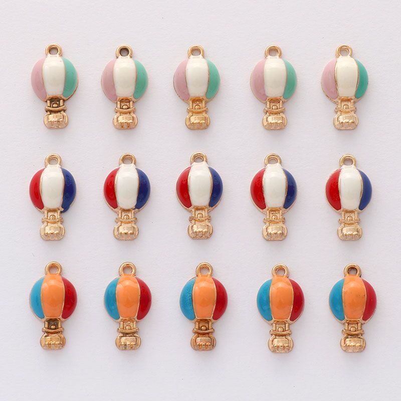 韩版diy饰品配件 三色热气球滴油合金小挂件耳环耳饰吊坠手工材料图