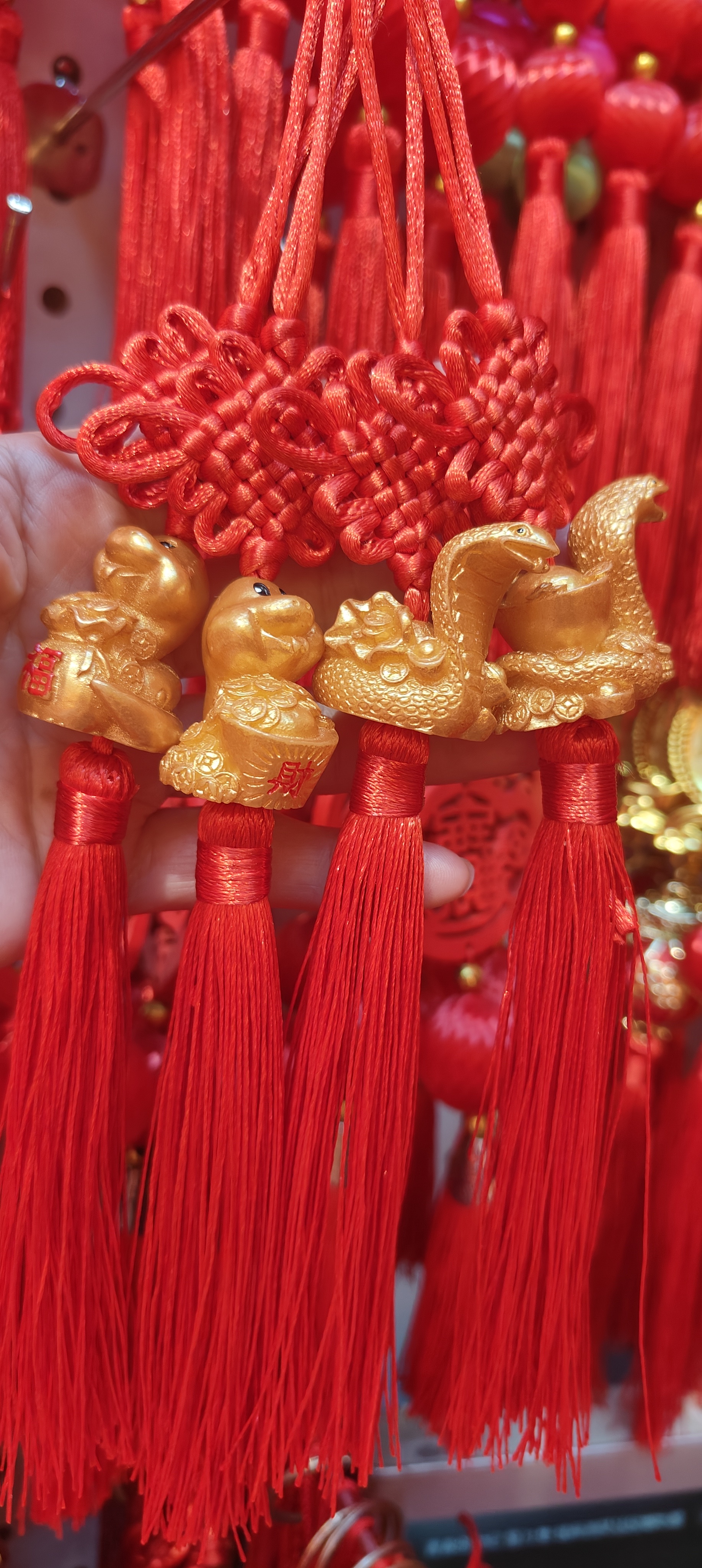 鑫祥喜庆蛇年生肖树脂挂件喜庆结婚装饰中国结小挂饰新年过年房间植物