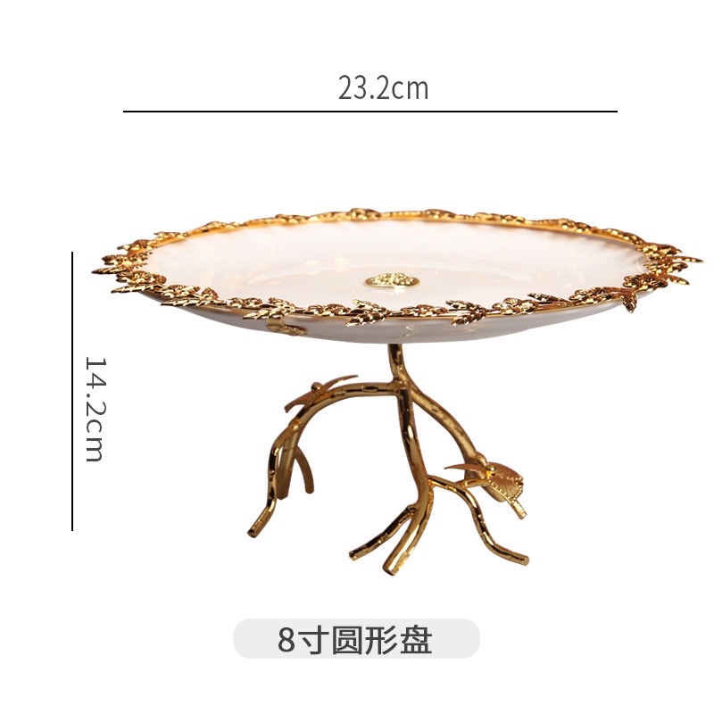 北欧陶瓷水果盘客厅家用茶几糖干果甜品盘下午茶点心架蛋糕盘详情图6