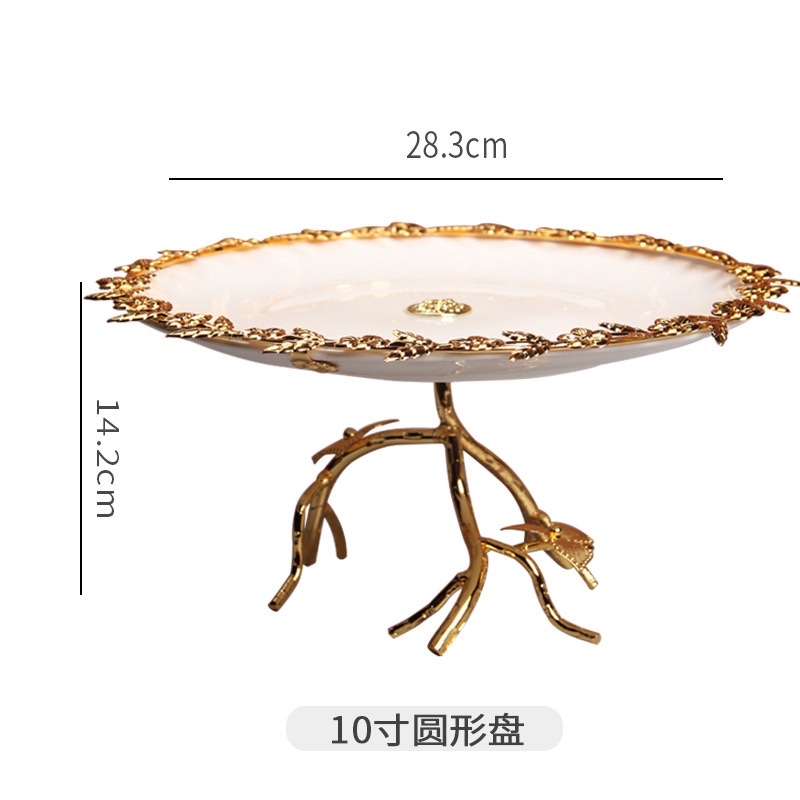 北欧陶瓷水果盘客厅家用茶几糖干果甜品盘下午茶点心架蛋糕盘详情图7