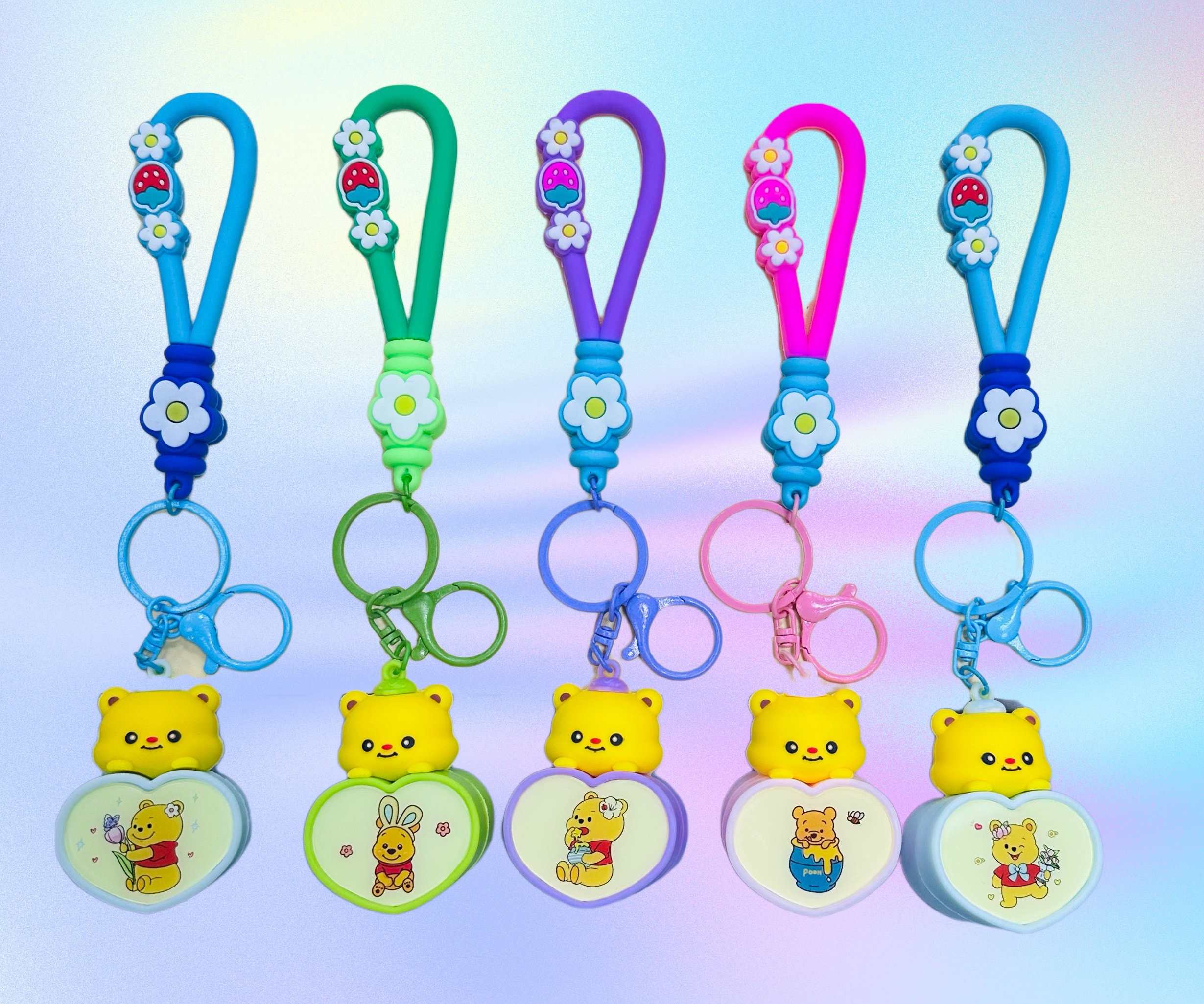 潮玩公仔钥匙扣 配件齐全 小清新钥匙扣 个性创意礼品扣环，开关灯，带灯钥匙扣潮玩公仔详情图2