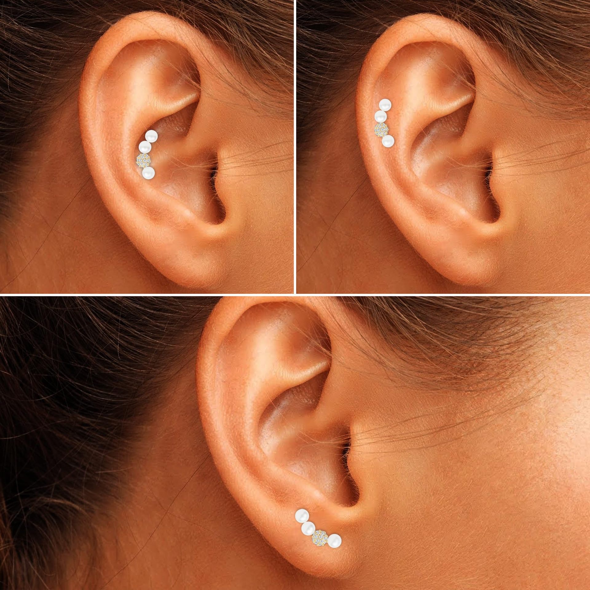 1218 Pearl Stud earrings, exquisite earrings, fashionable ladies' jewelry. Pearl elements embellish the ears for beauty Item Picture