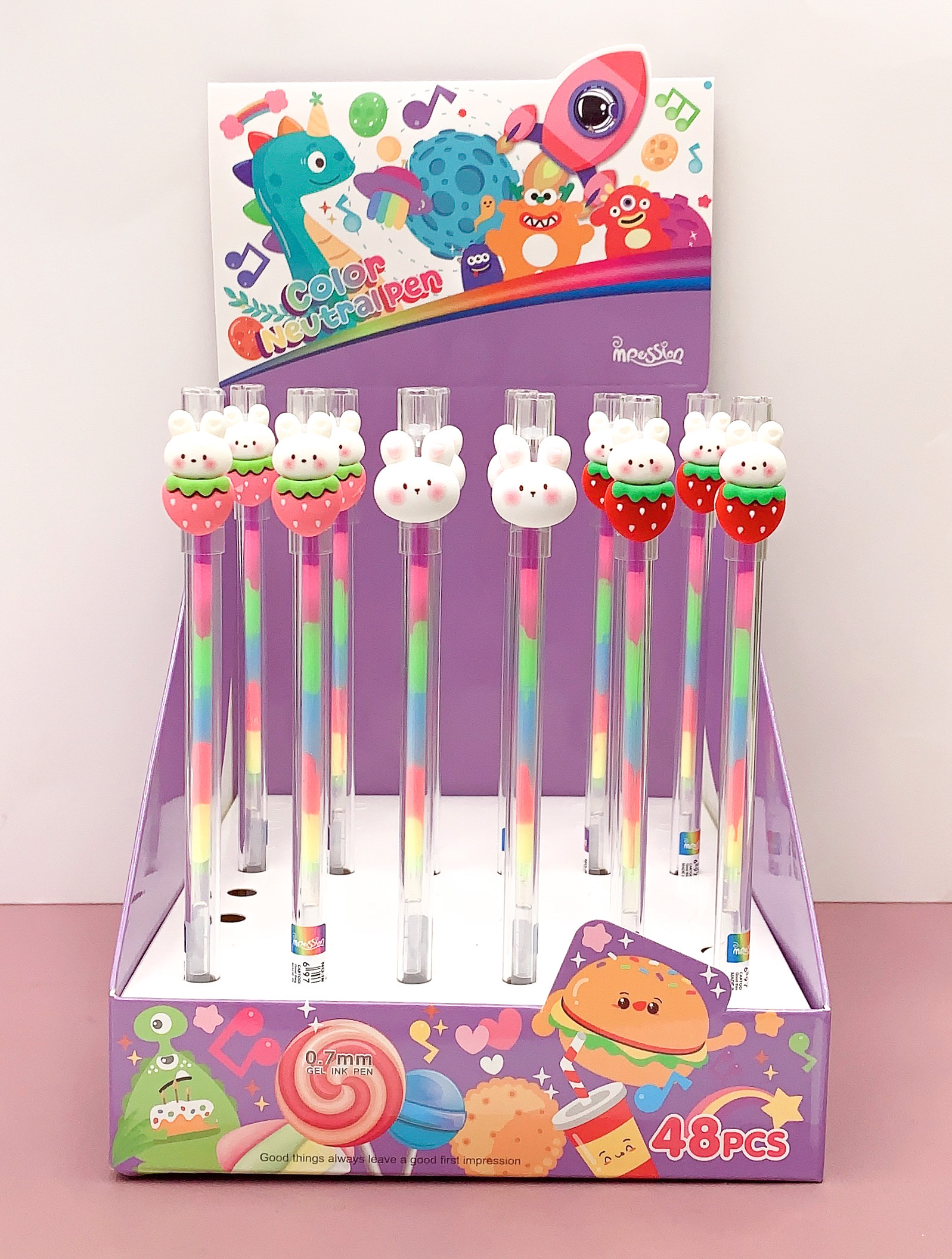 Rainbow core colorful core cartoon patch Creative pen Flash Highlighter set Color Marker Student stationery wholesale design Highlighter flash Highlighter creative pen thumbnail