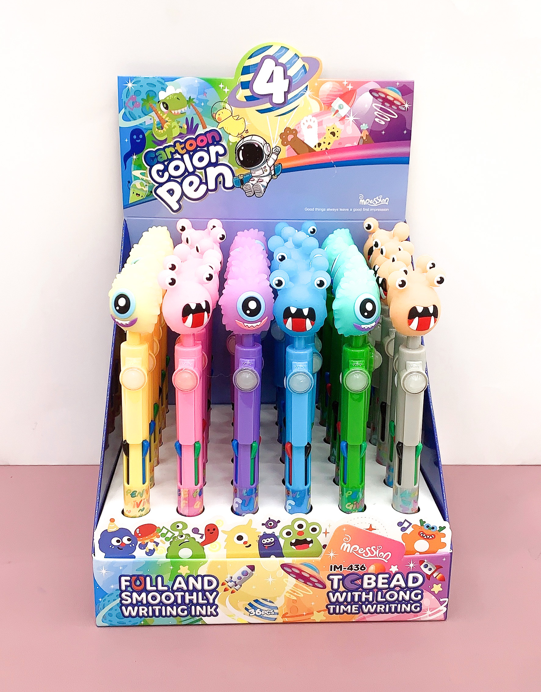 Multicolor ballpoint pen Cartoon head Revolving pen Twister Pen Creative Pen Flash Highlighter Set Color Markers School supplies Glitter Highlighter Stationery Wholesale Highlighter Flash Highlighter Creative pen thumbnail