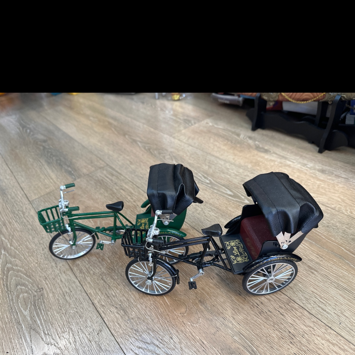 复古经典迷你三轮车工艺品摆件老上海人力三轮自行车