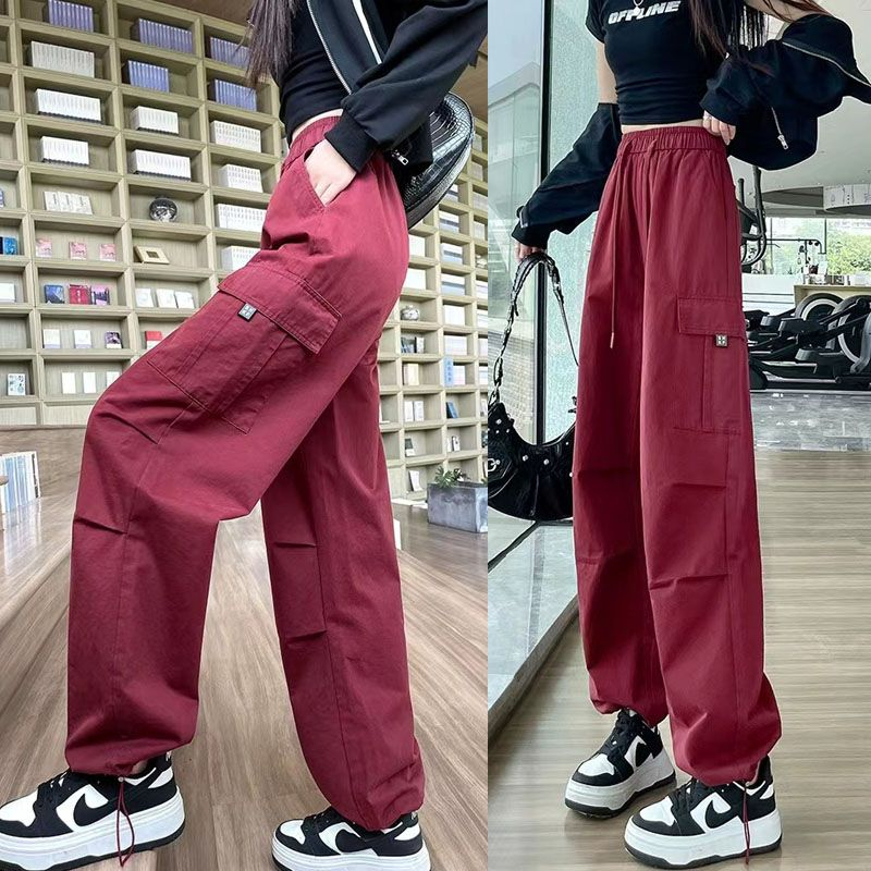 2024 New Loose Three-Dimensional Waist Multi-Pocket American Cargo Pants Women's Ankle Pants Application Scenario