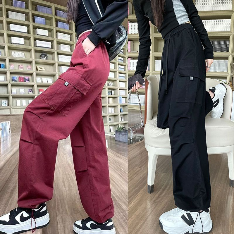 2024 New Loose Three-Dimensional Waist Multi-Pocket American Cargo Pants Women's Ankle Pants details Picture
