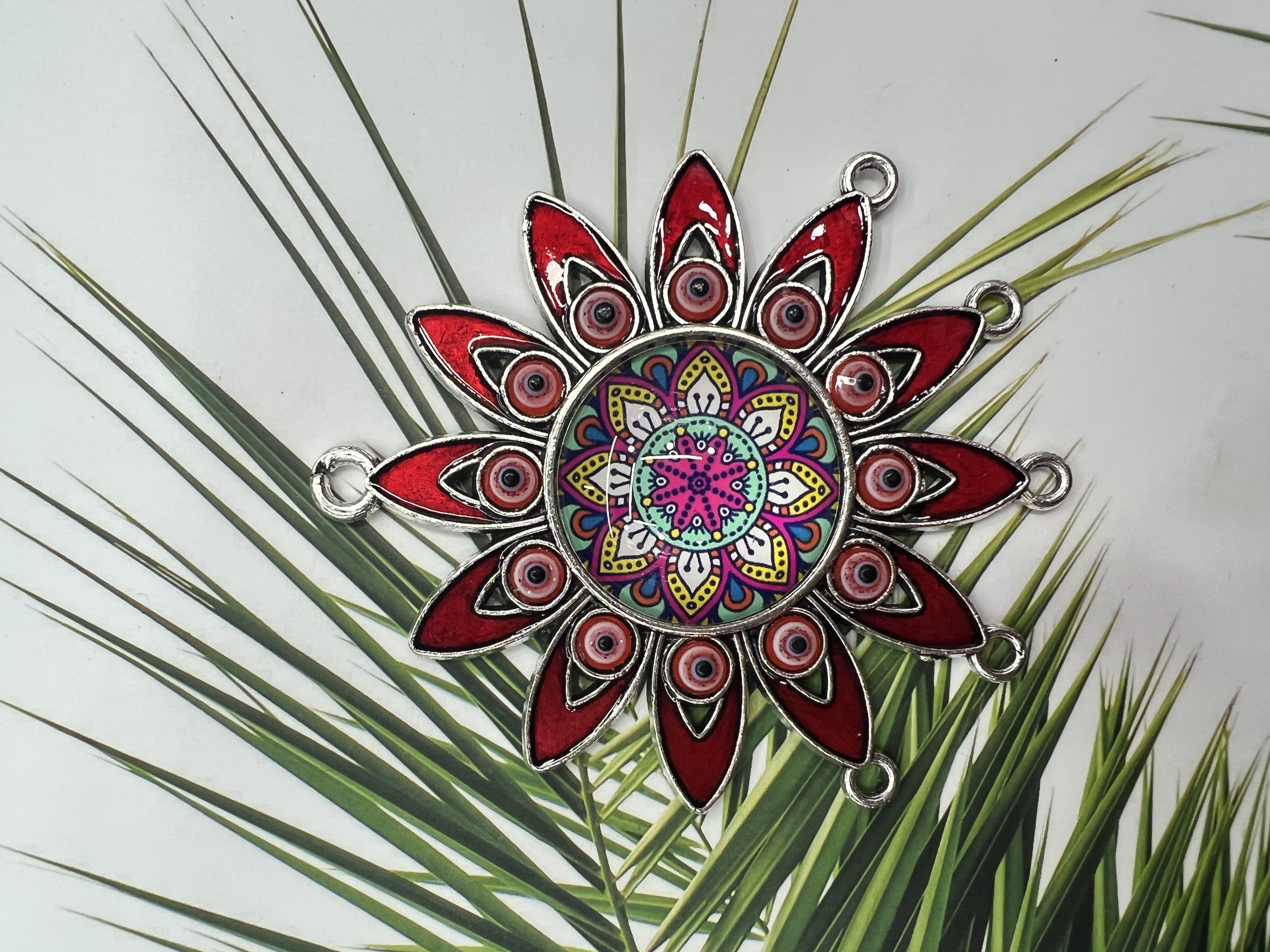 大花朵配件，画七彩油点七彩树脂，百搭又时尚。