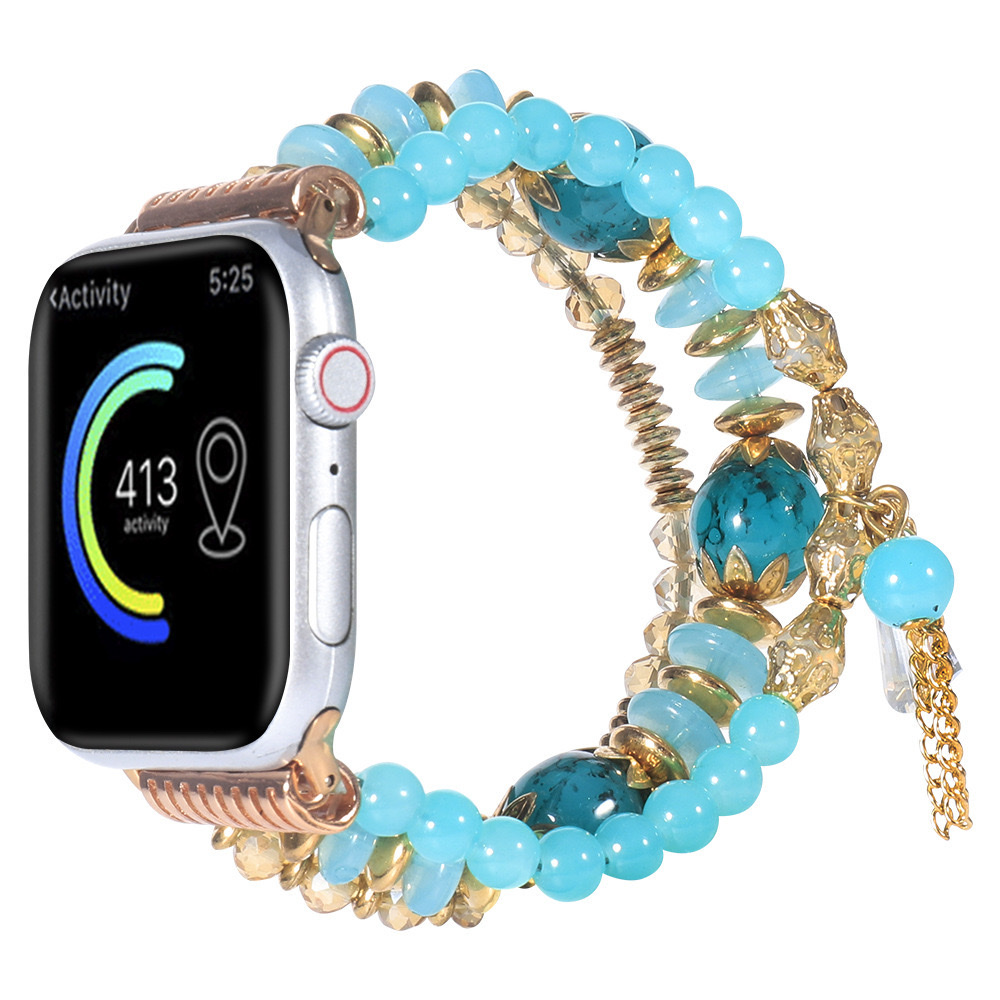 aima艾玛AIMA 适用苹果apple watch9代ultra弹力树脂表带i watch5678代流苏腕带产品图